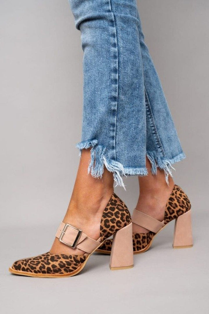 Ilana™ | Sapatos de salto bloco com padrão de leopardo audaz
