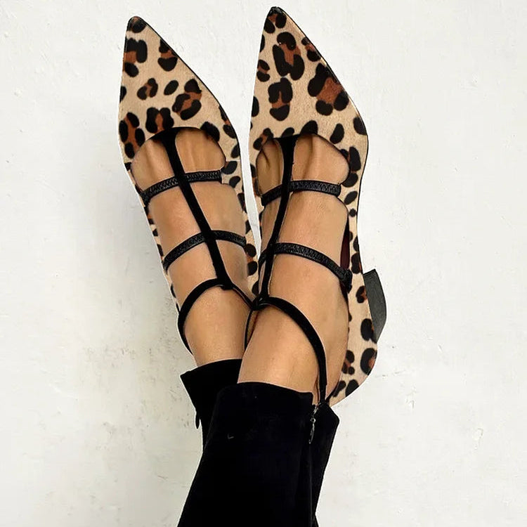Bridget - Sapatos de salto com correia de leopardo