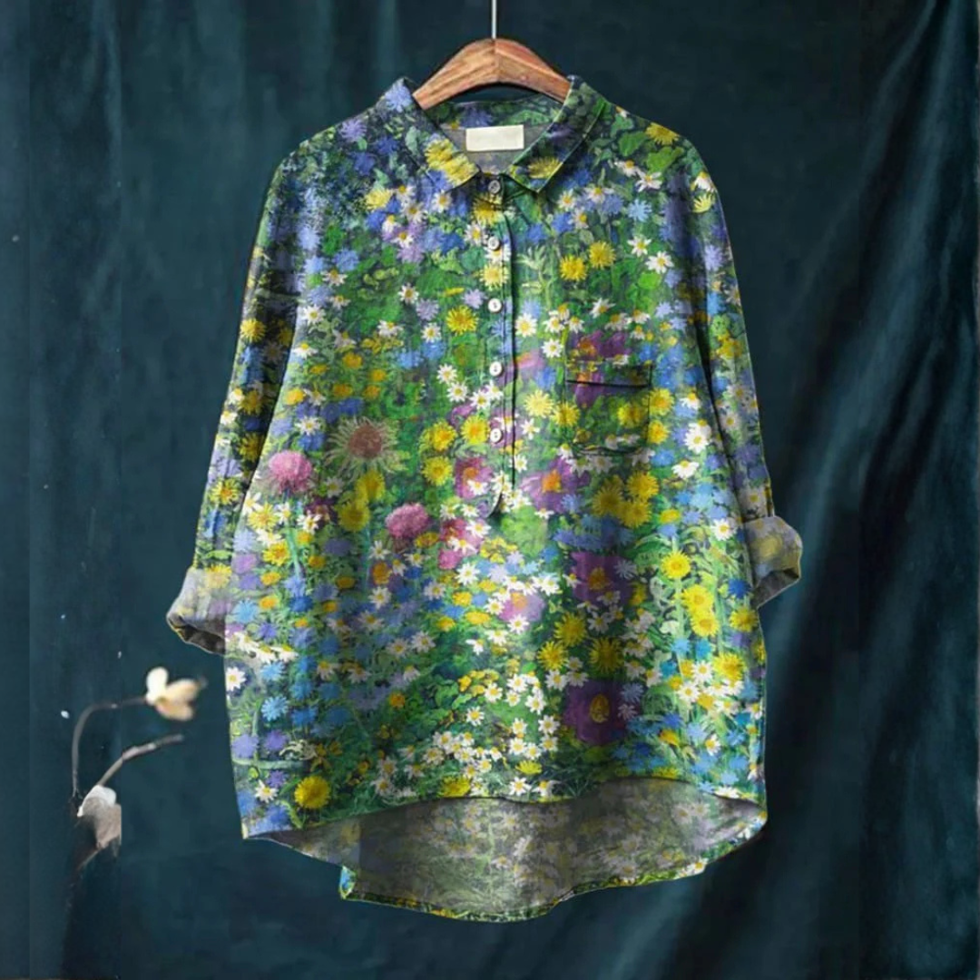 Seraphin™ | Blusa de Linho Atemporal com Estampado