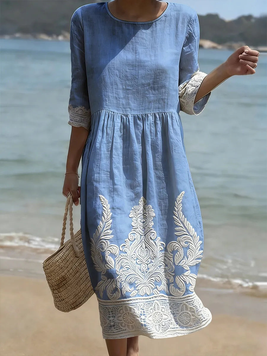 Vestido informal de mulher com estampado floral