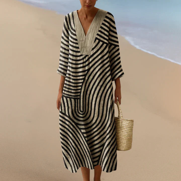 ELARA™ | VESTIDO MAXI MONOCROMÁTICO