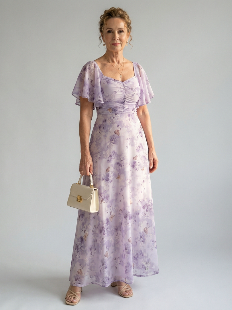 Vaelis | Vestido Midi com Mangas de Volante
