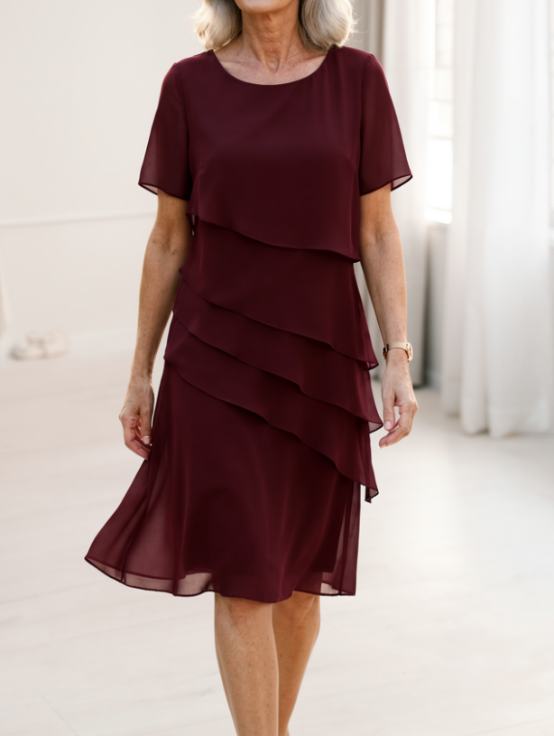 Juliette – Vestido elegante e fluido com volantes