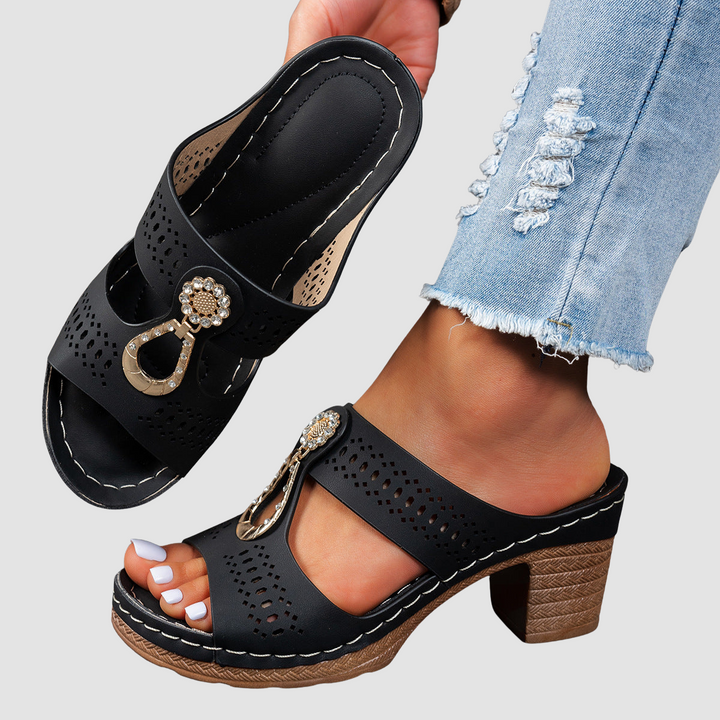 Isabella™ | Sandálias de conforto ortopédicas com salto alto