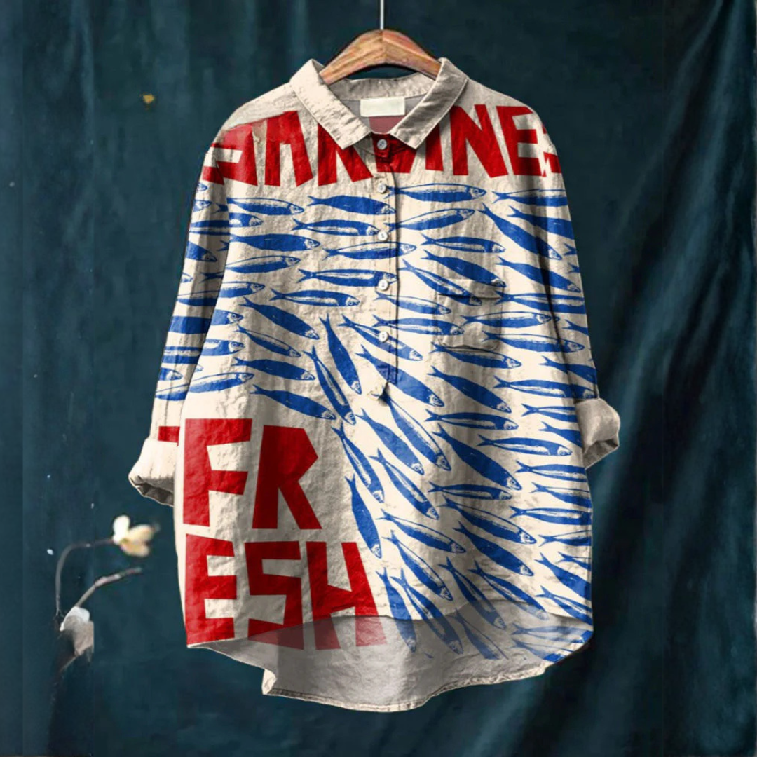 Ocean | T-Shirt com Estampado de Sardinhas Frescas