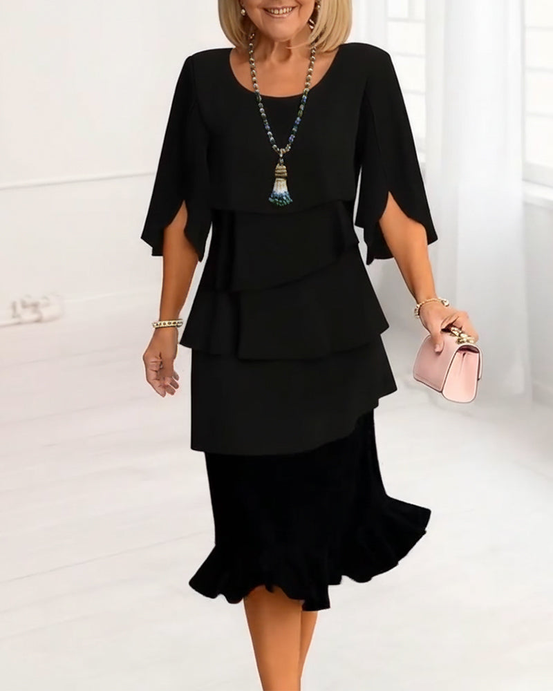 Sophie – Vestido elegante e fluido com volantes