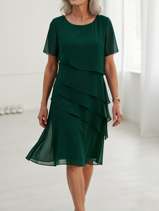 Juliette – Vestido elegante e fluido com volantes