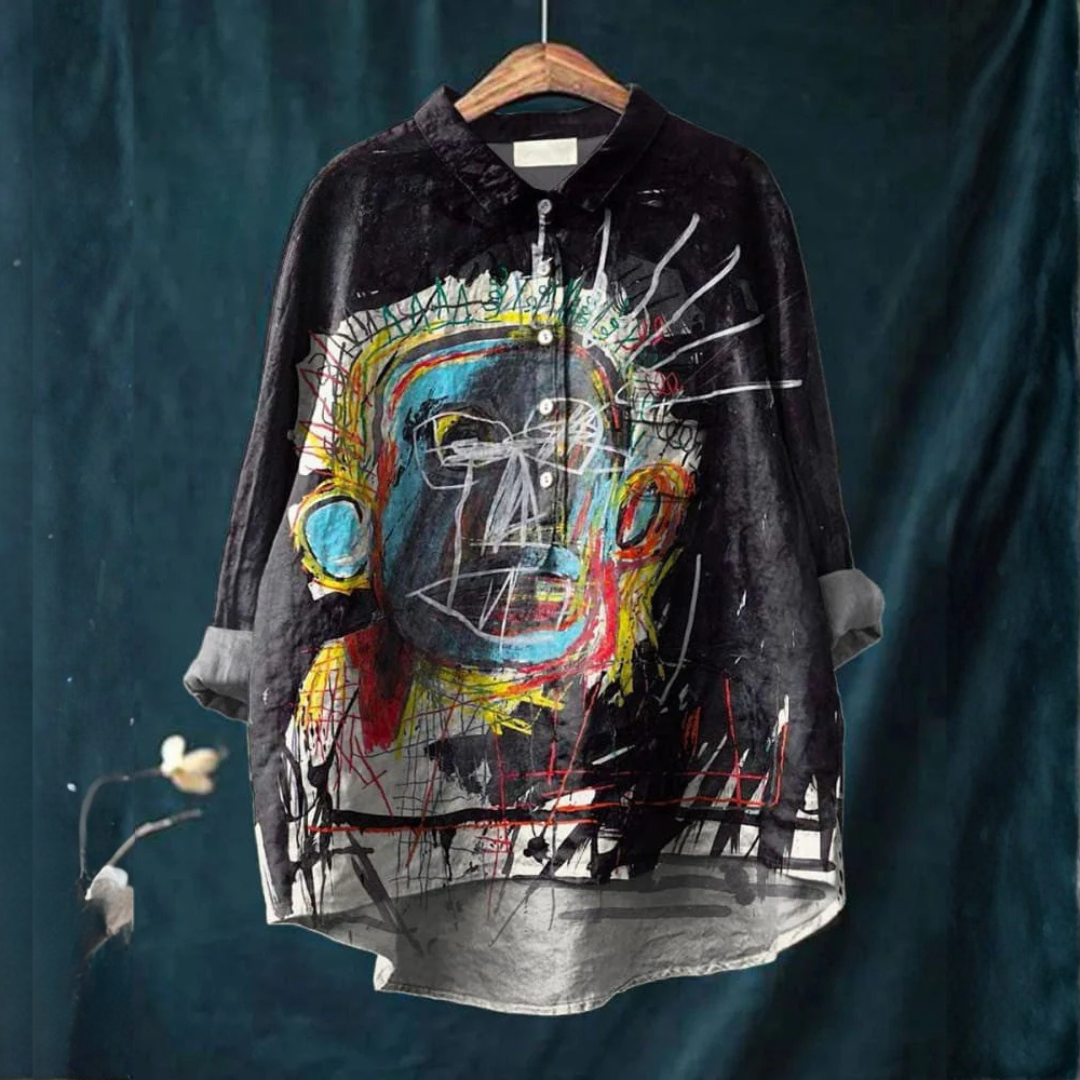 Lyra™ | Camisa de Linho Atemporal com Estampado