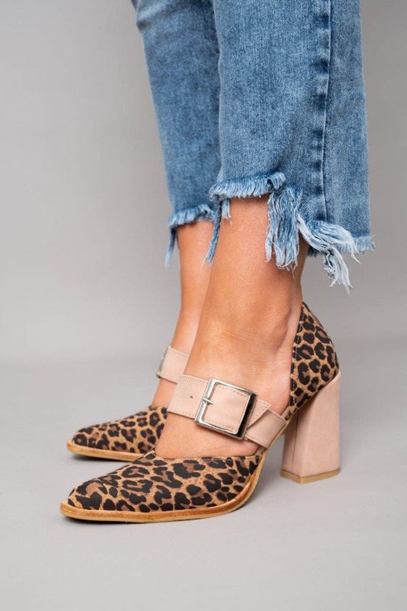 Ilana™ | Sapatos de salto bloco com padrão de leopardo audaz