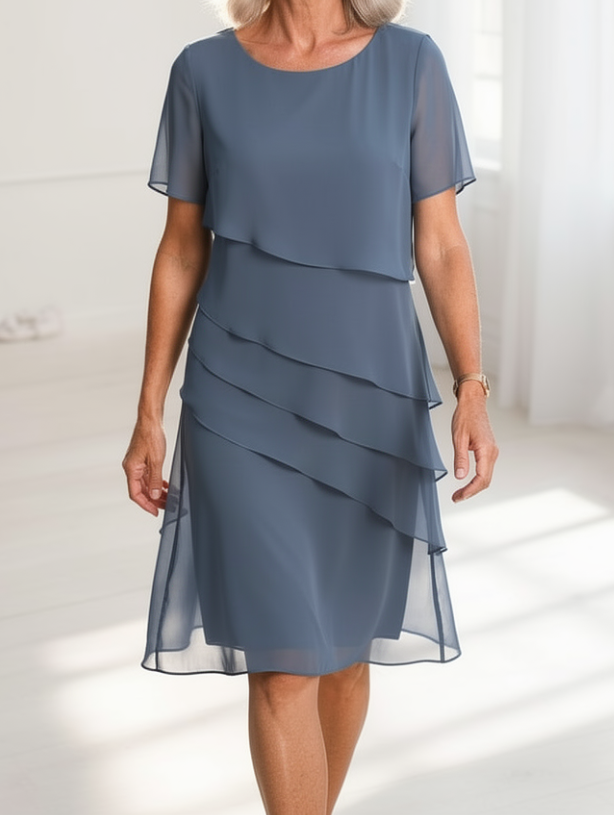 Juliette – Vestido elegante e fluido com volantes