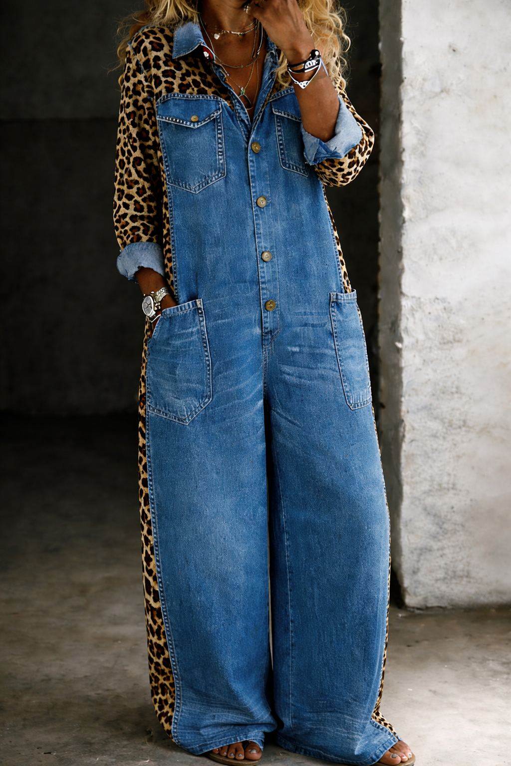 Amanda | Macacão de Camisa de Denim