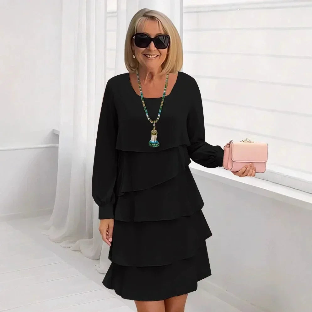 Madeleine – Vestido elegante e fluido com volantes