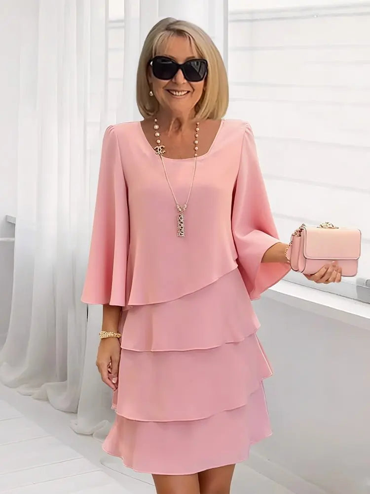 Élise – Vestido elegante e fluido com volantes