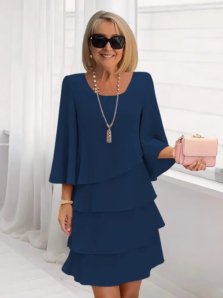 Élise – Vestido elegante e fluido com volantes
