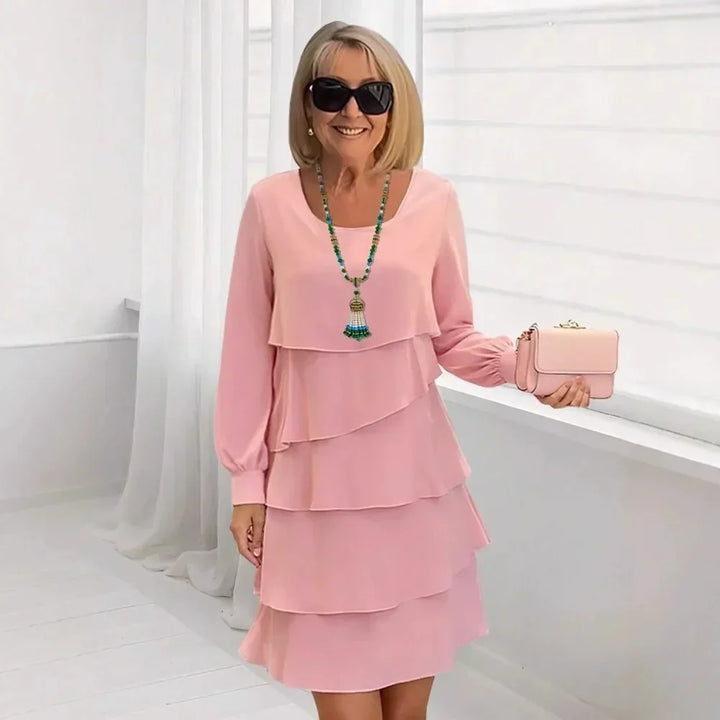Madeleine – Vestido elegante e fluido com volantes