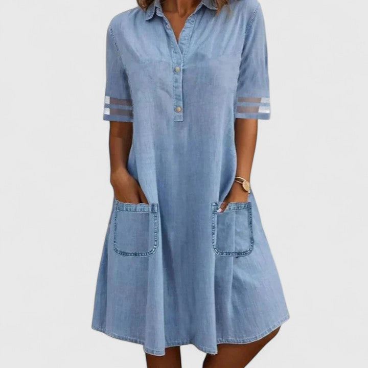 Bretanha | Vestido de Denim Lisonjeiro
