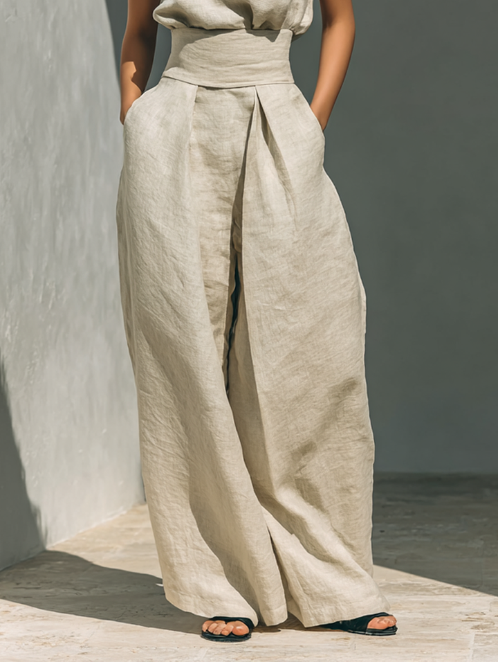 Conjunto de Top Sem Mangas e Calças Largas Sienna
