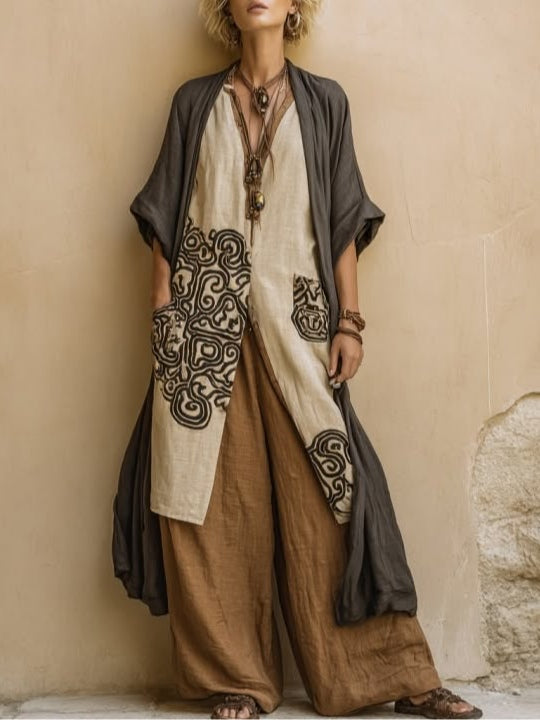 Conjunto de três peças com padrão tribal da Zara