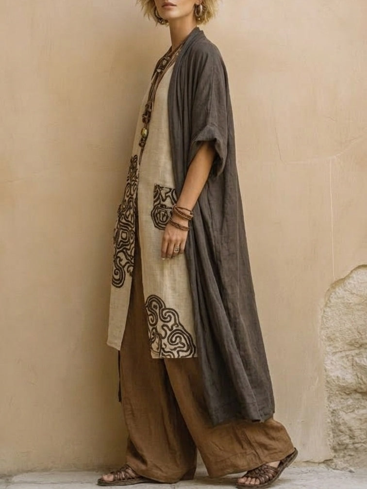 Conjunto de três peças com padrão tribal da Zara
