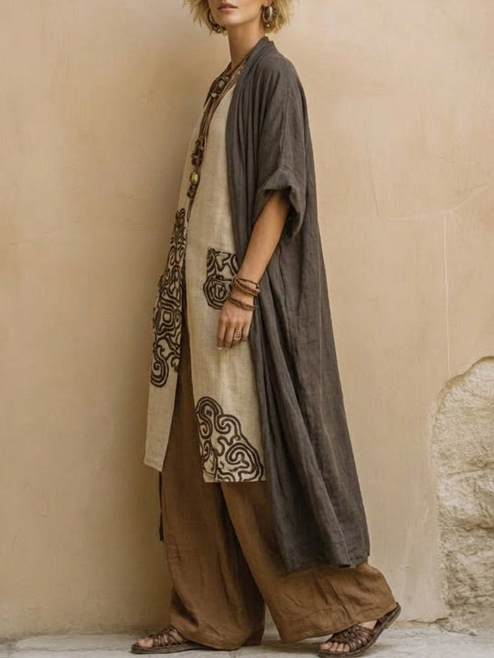 Conjunto de três peças com padrão tribal da Zara