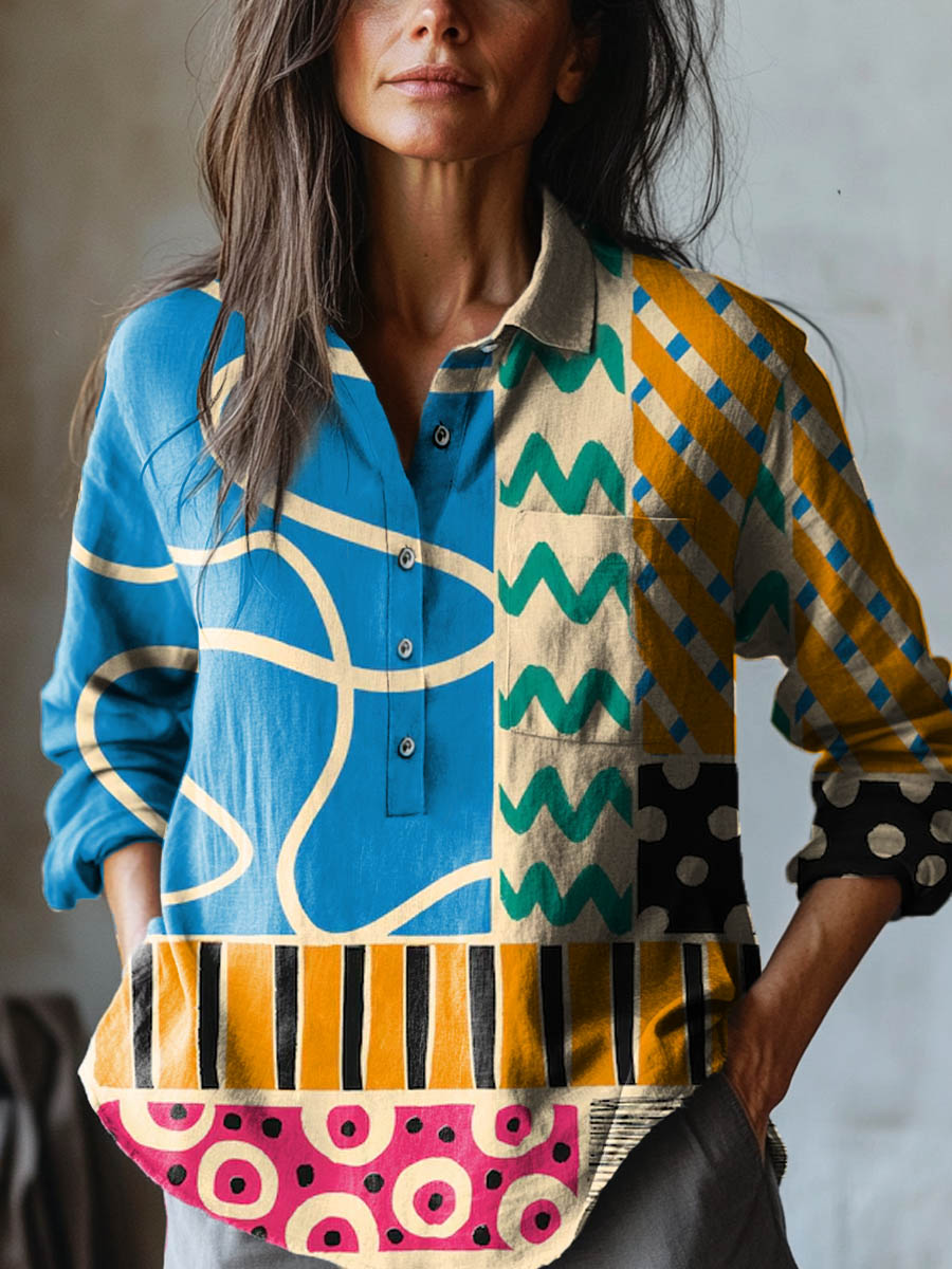 Viviana™ | Blusa Exclusiva de Linho com Motivo