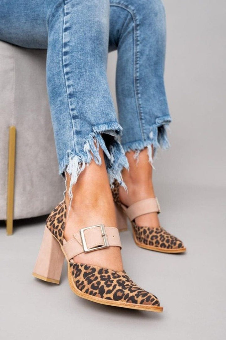 Ilana™ | Sapatos de salto bloco com padrão de leopardo audaz