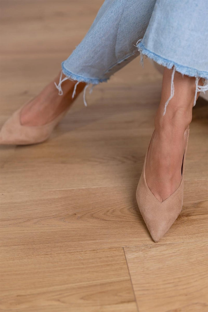 Marlena™ | Sapatos de Salto Baixo Nude